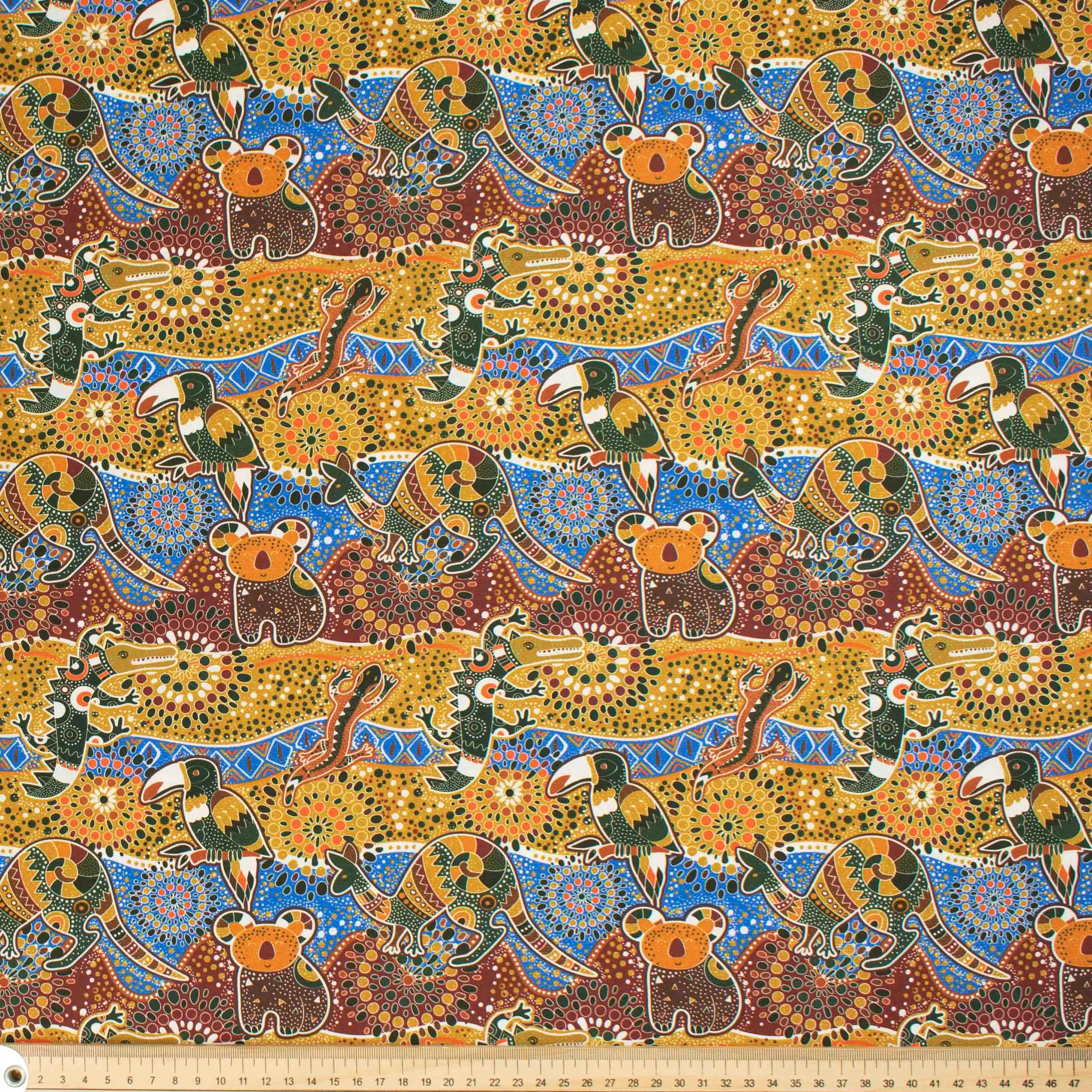 Australiana/Aboriginal Inspired Cotton Prints Design-4