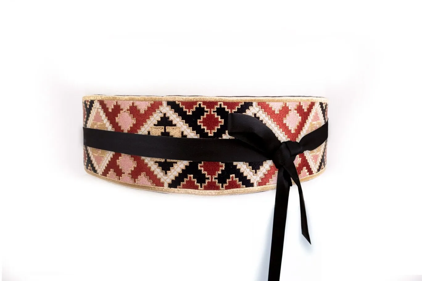Balouch Belt - Black, Brick & Pink