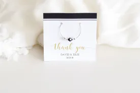 Black and Gold Wedding Favors, Swarovski Wine Charm