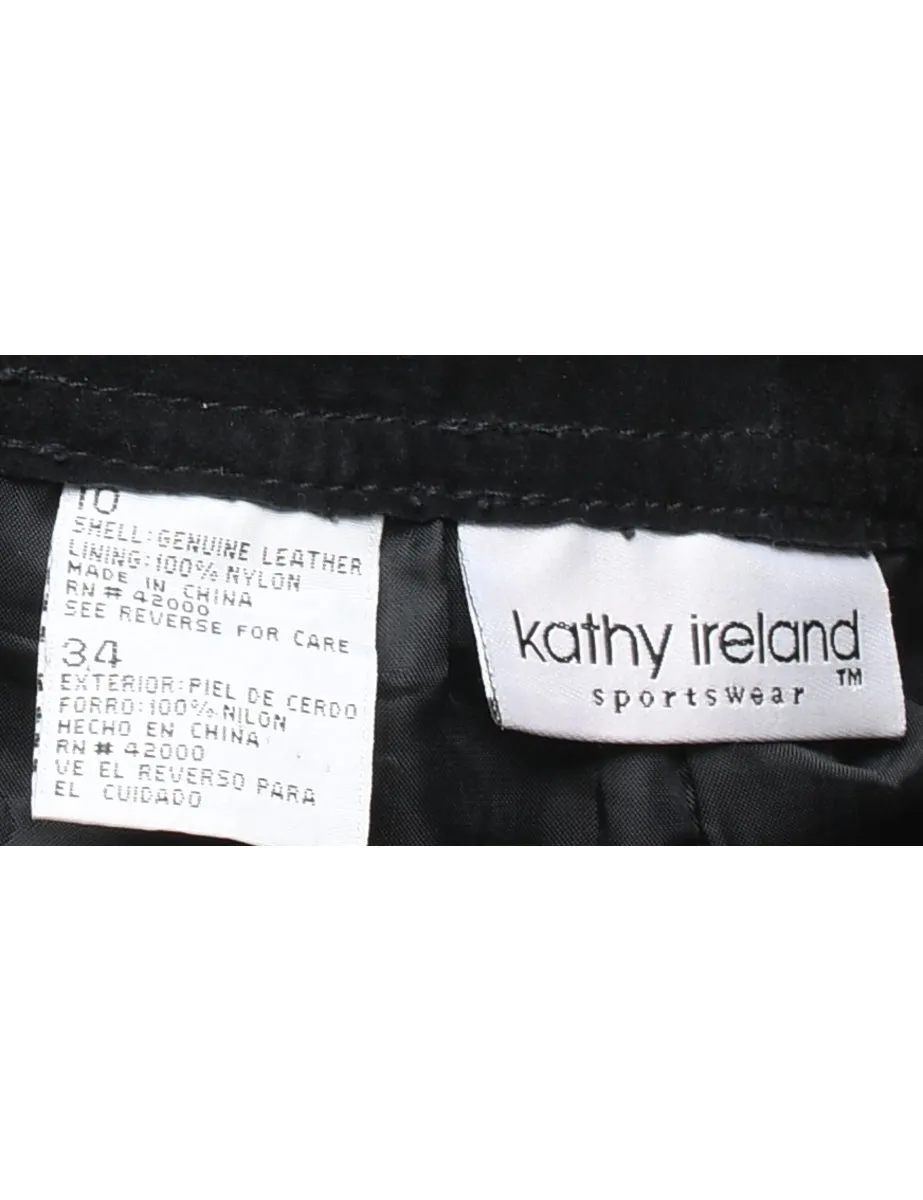 Black Suede Tapered Trousers - W28 L31