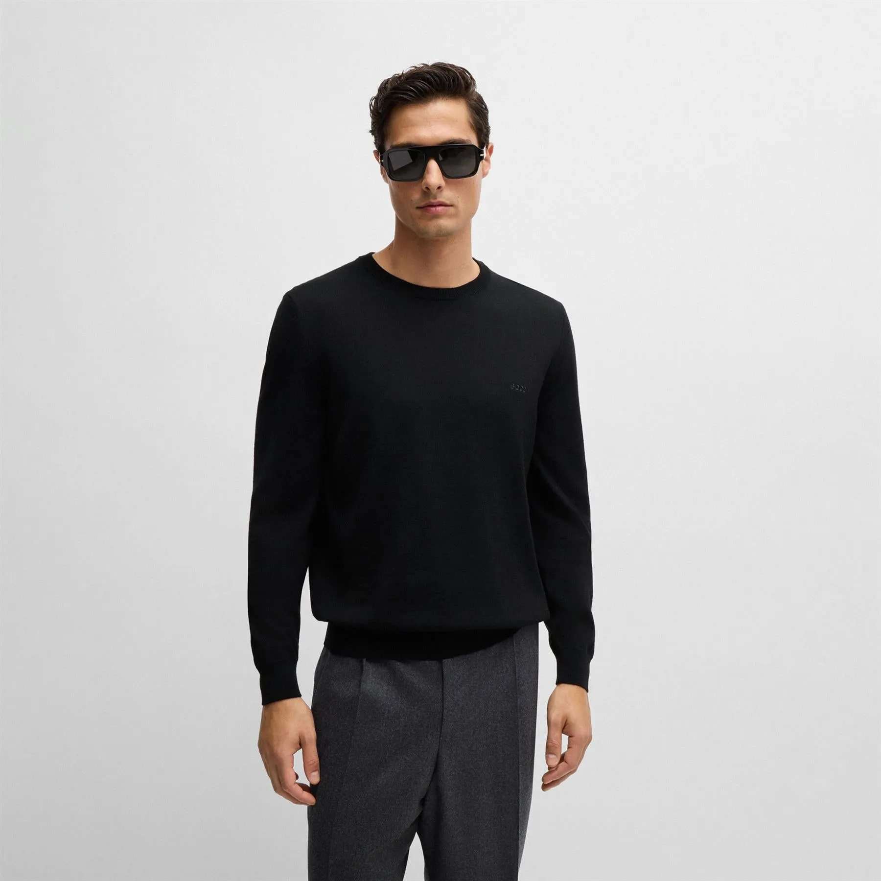 Botto Knitted Wool Sweatshirt Black - AW24