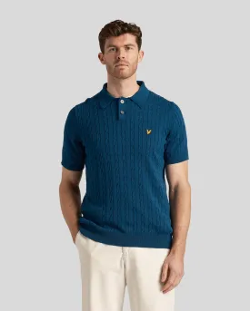 Cable Knitted Polo Shirt