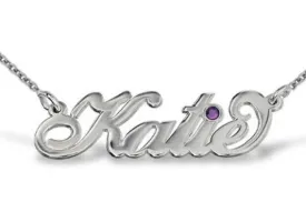 Carrie style name necklace with Swarovski crystal