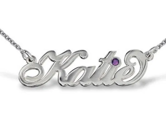 Carrie style name necklace with Swarovski crystal