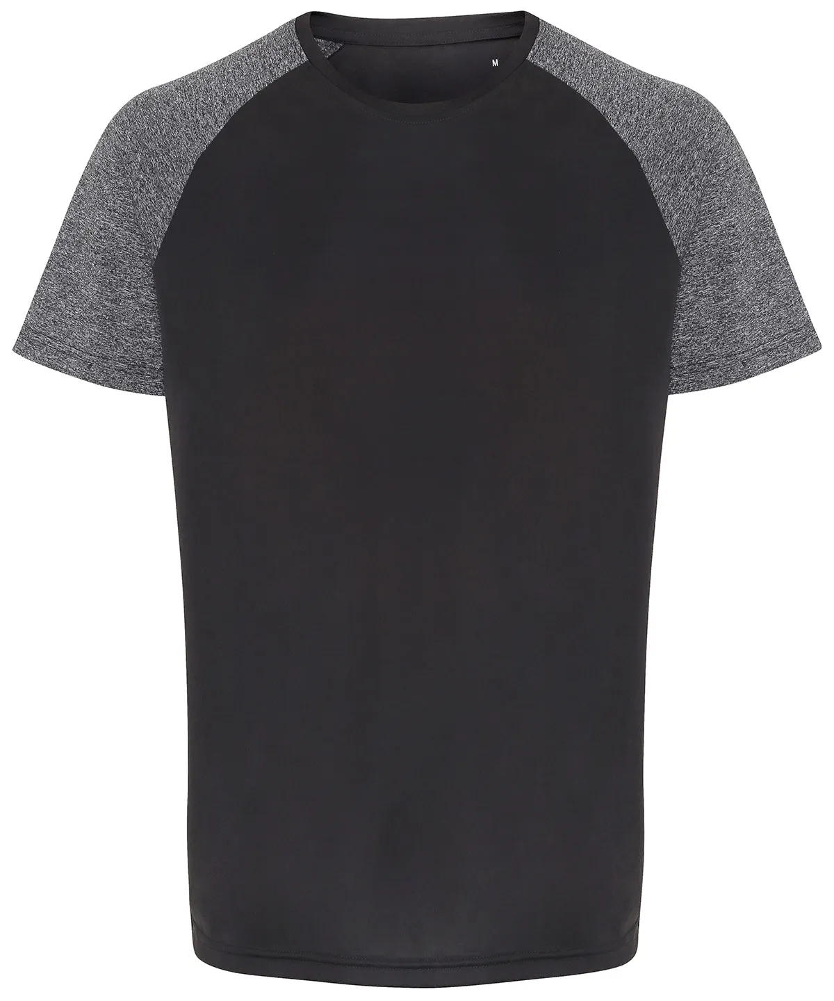 Charcoal/Black Melange - TriDri® contrast sleeve performance t-shirt