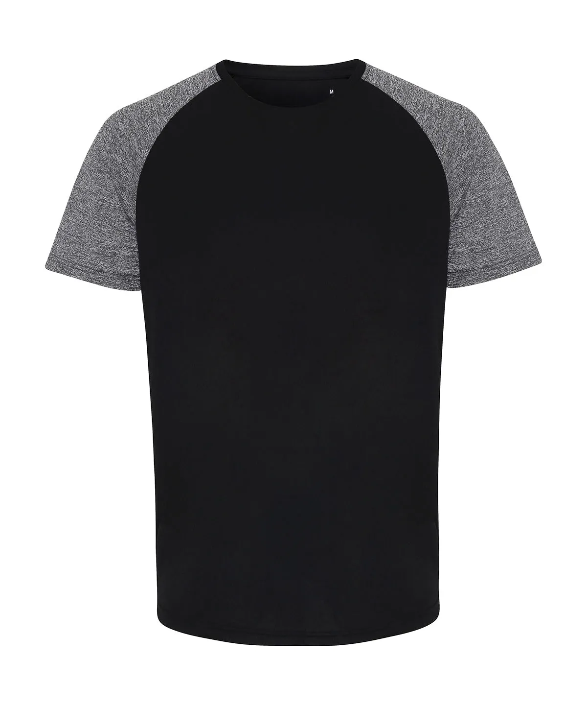 Charcoal/Black Melange - TriDri® contrast sleeve performance t-shirt