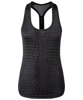 Crocodile Black - Women's TriDri® performance strap back animal printed vest