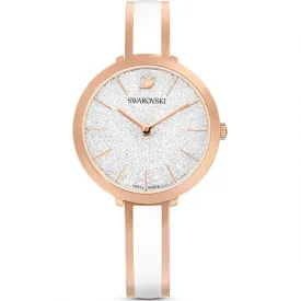 Crystalline Delight Watch, Metal Bracelet, White, Rose-gold tone 5580541