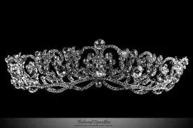 Dextra Victorian Statement SilverTiara | Swarovski Crystal