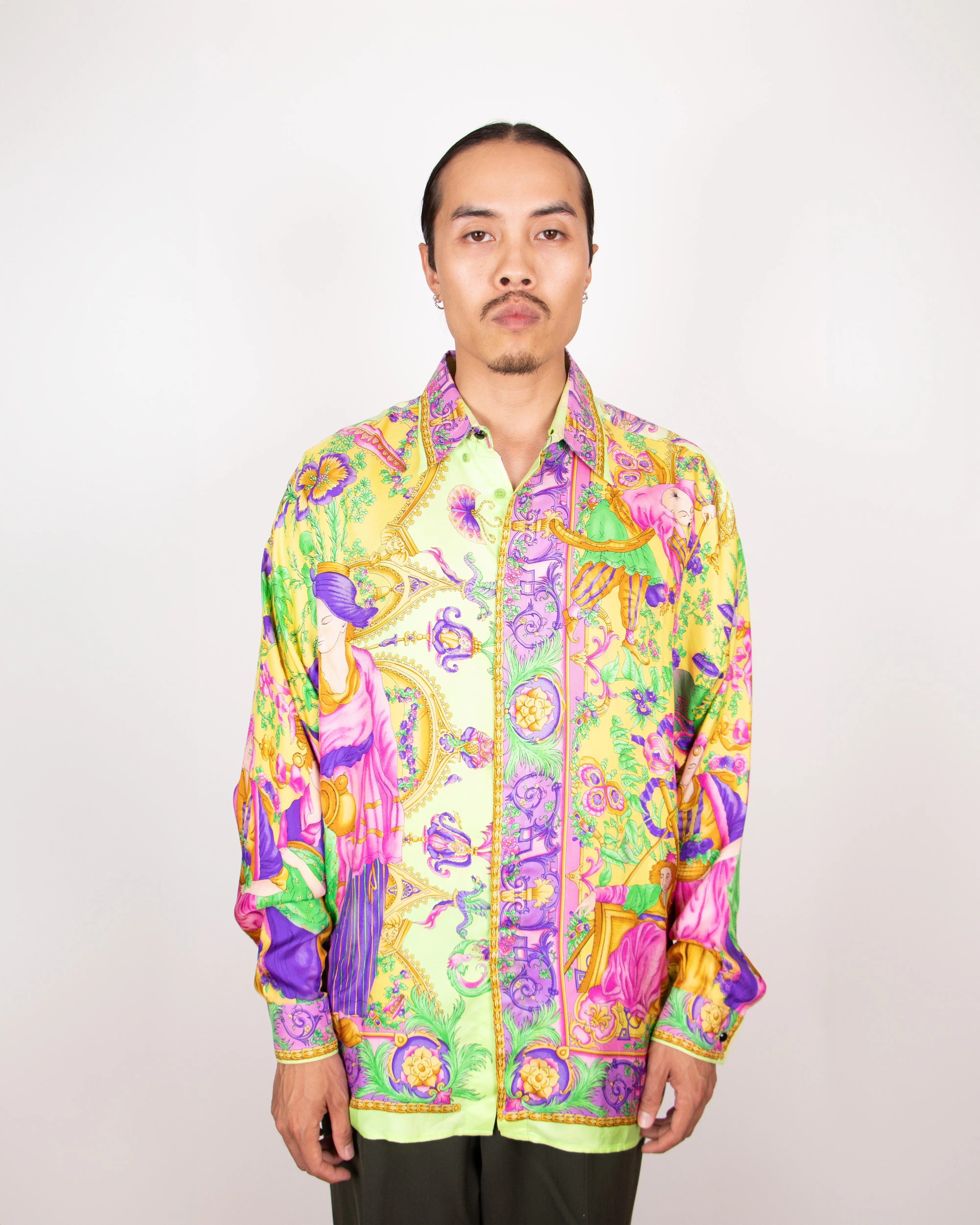 Early 1990s Gianni Versace Silk Print Shirt M/L