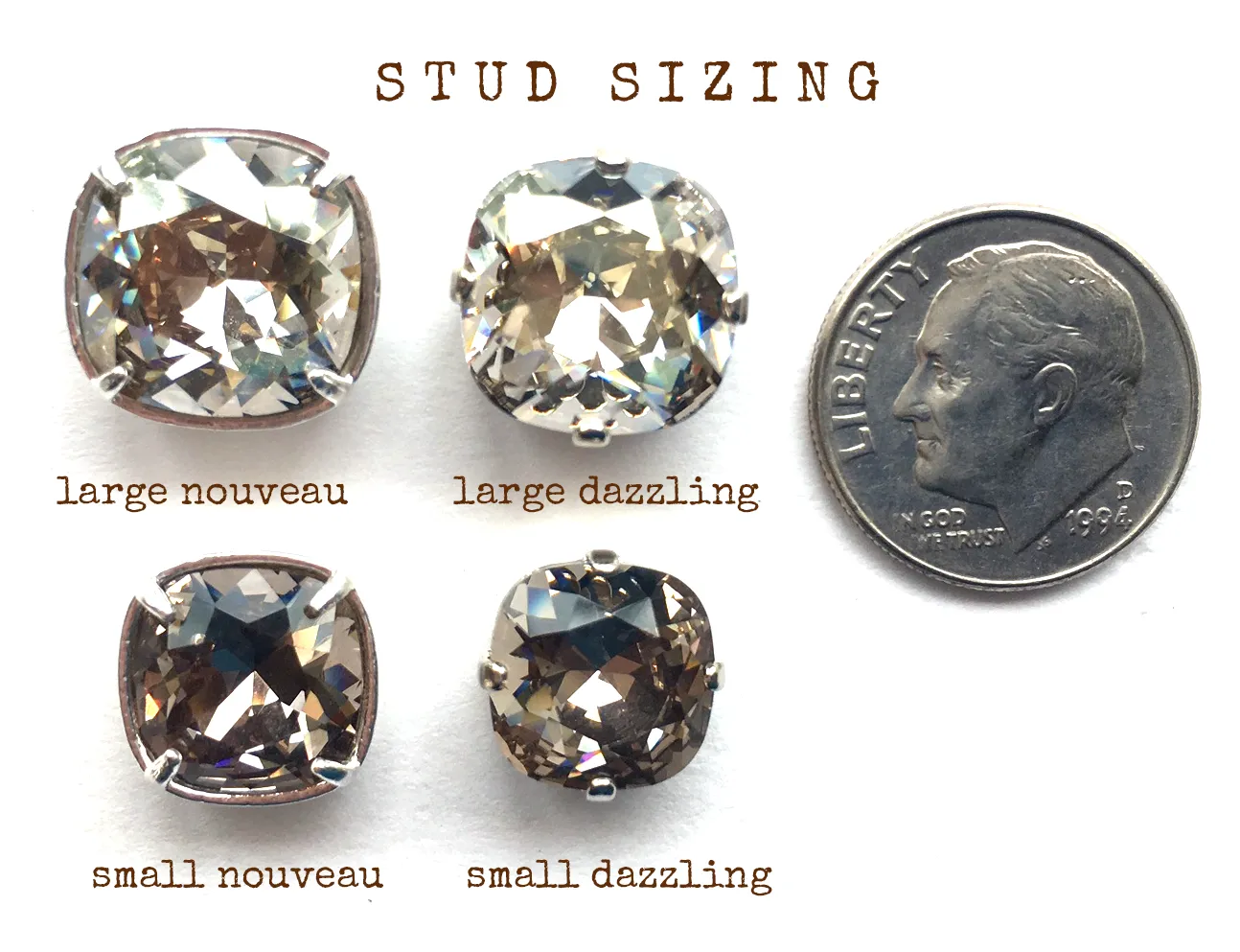 earrings . nouveau swarovski studs . SMALL