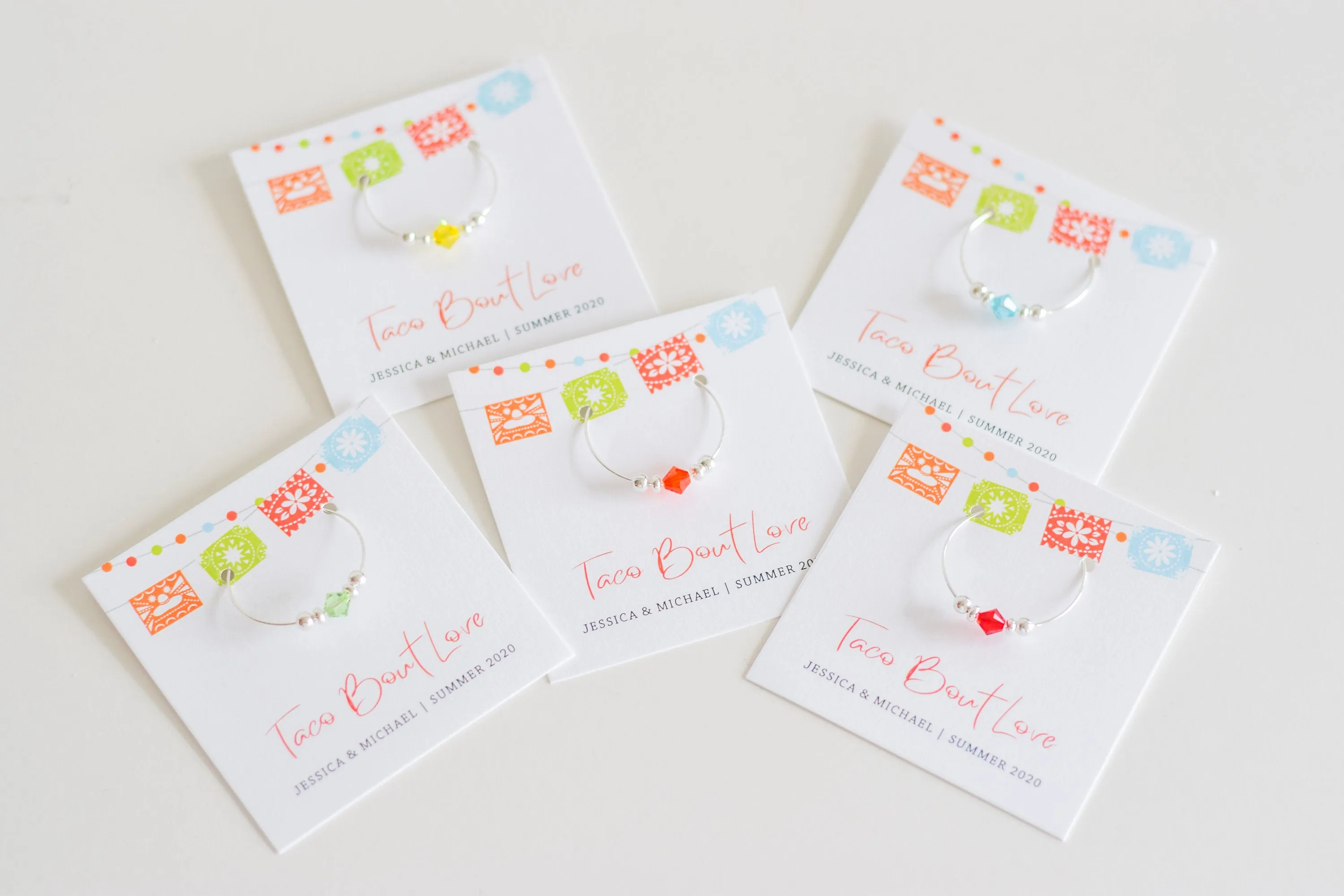Fiesta Engagement Party Favors, Cinco De Mayo Engagement, Swarovski Crystal Wine Charm