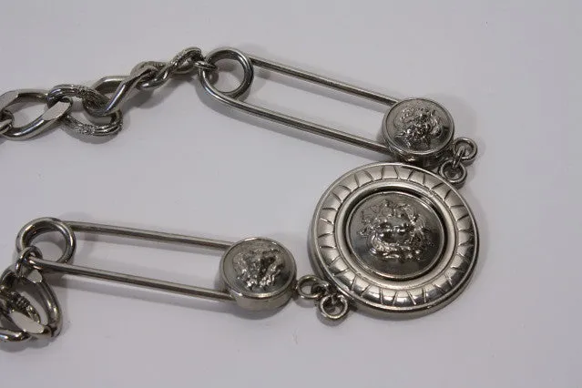 GIANNI VERSACE Safety Pin Belt Necklace