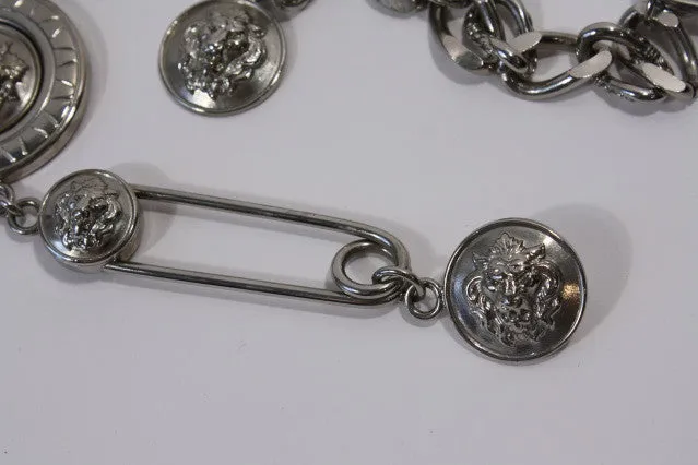 GIANNI VERSACE Safety Pin Belt Necklace