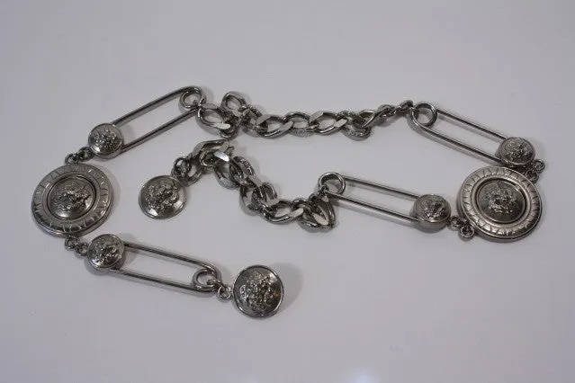 GIANNI VERSACE Safety Pin Belt Necklace