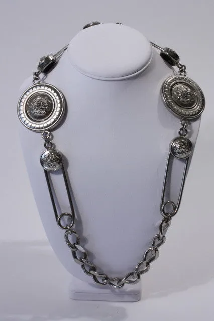 GIANNI VERSACE Safety Pin Belt Necklace