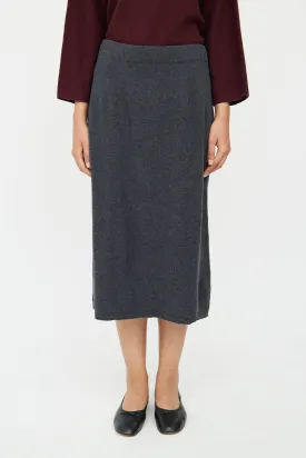 Grey Knit Pencil Skirt