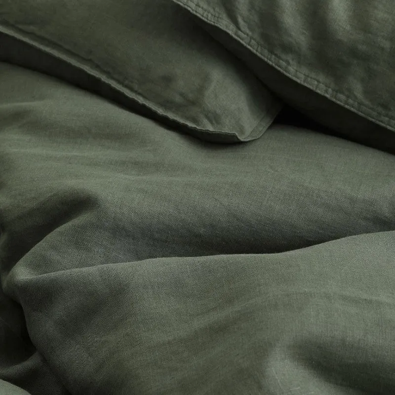H&M Home Linen double bed linen set, khaki