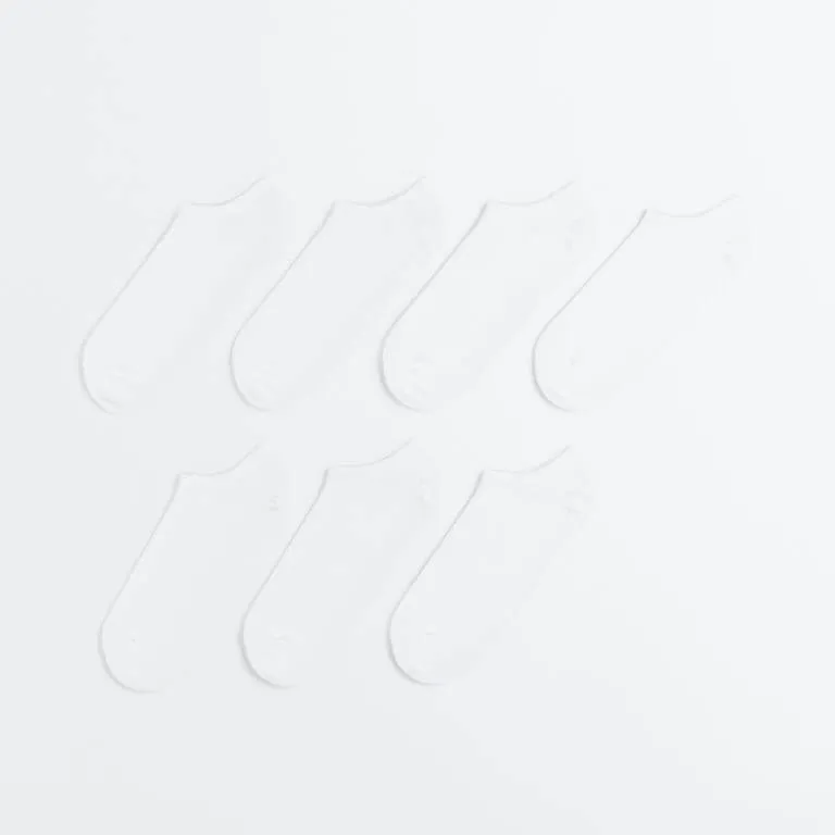 H&M short socks set, 7 pairs, white