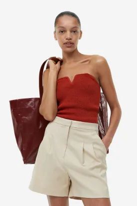 H&M Textured Knit Tube Top, Red