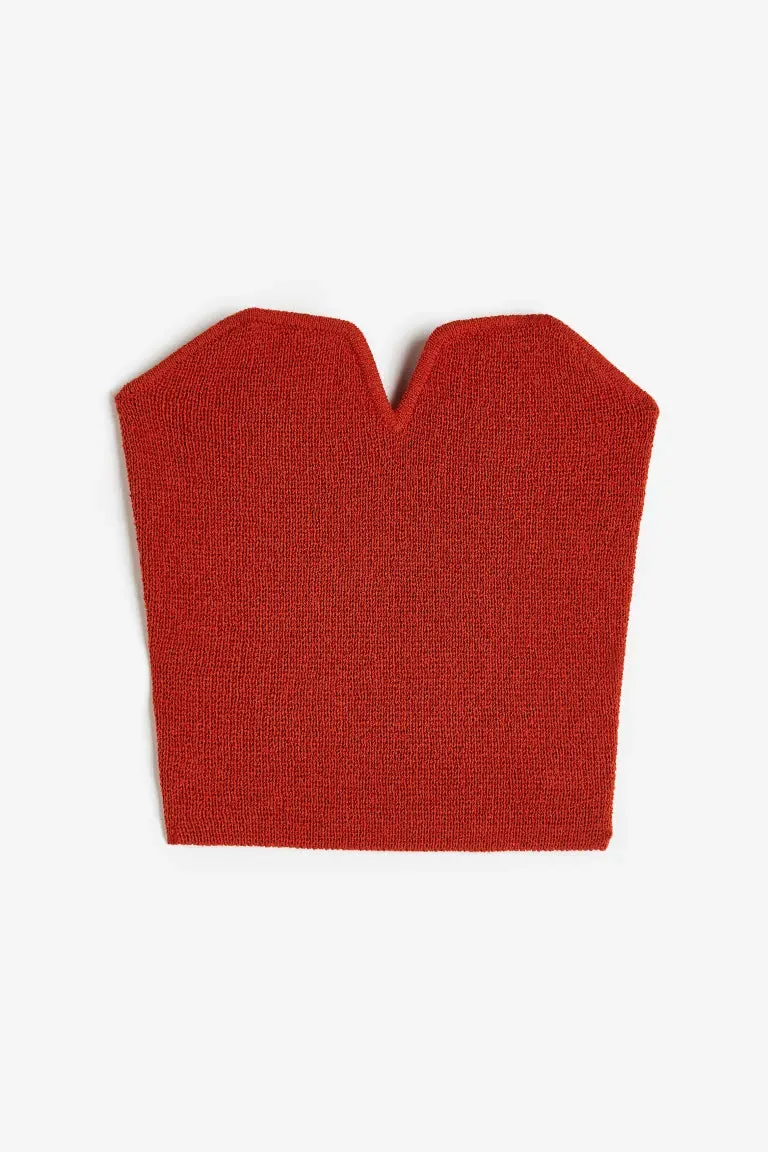H&M Textured Knit Tube Top, Red