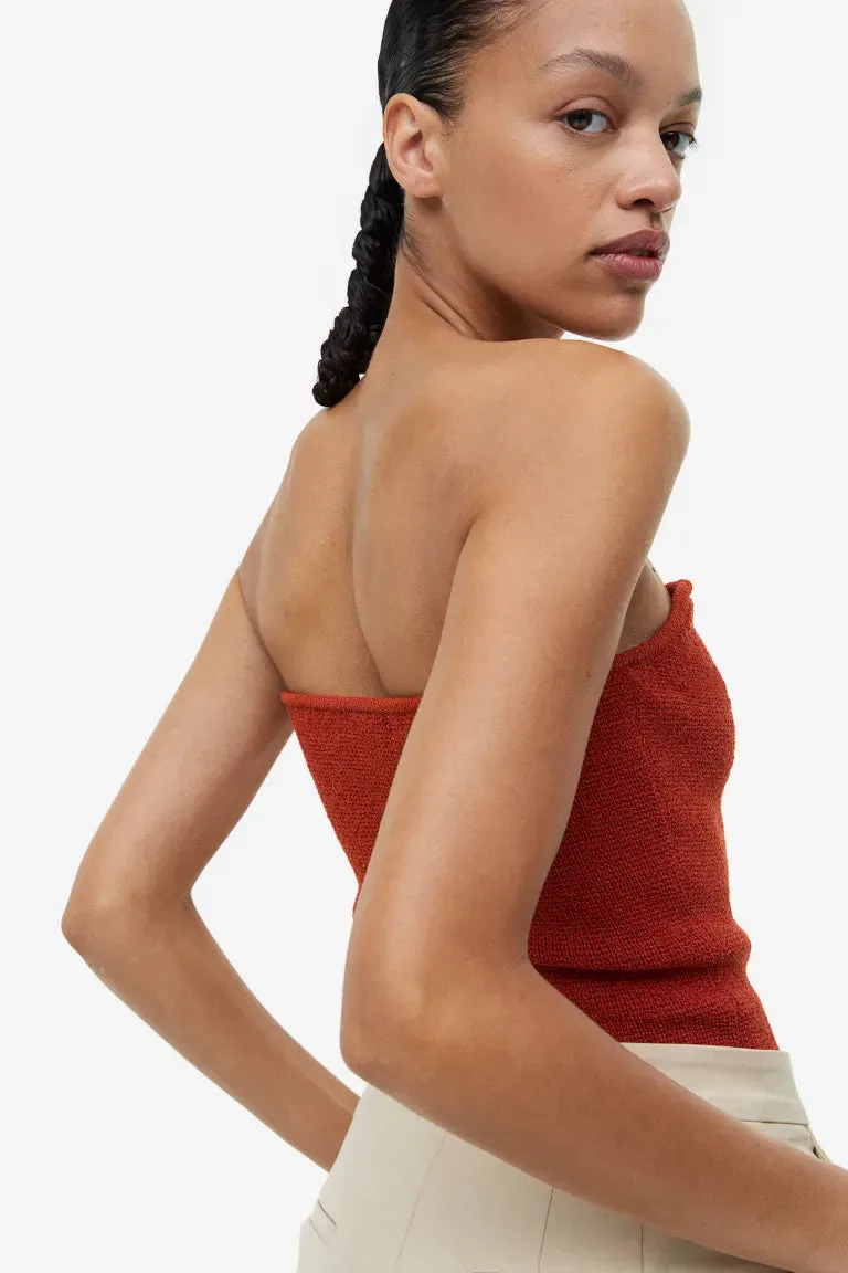 H&M Textured Knit Tube Top, Red