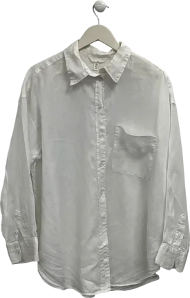 H&M White Linen Shirt UK XL