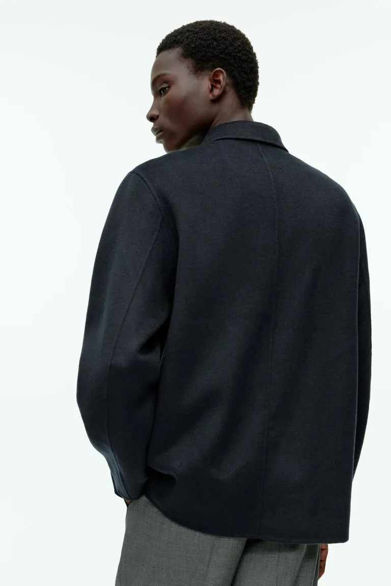 H&M Wool Blend Reversible Shirt, Blue