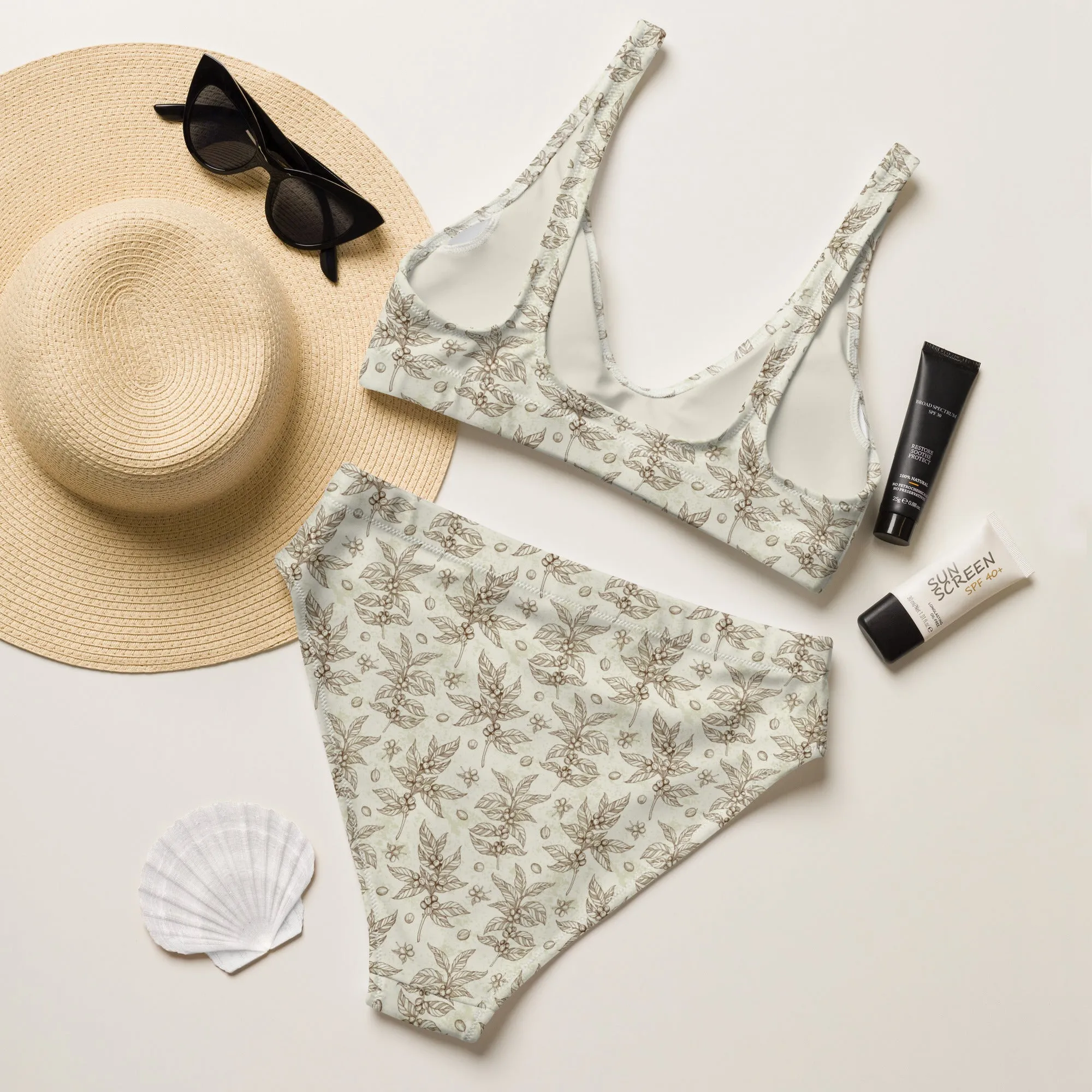 High Waisted Bikini Womens (Glamourange Luxury Bikini High Waisted - 0030 Patterns Model)