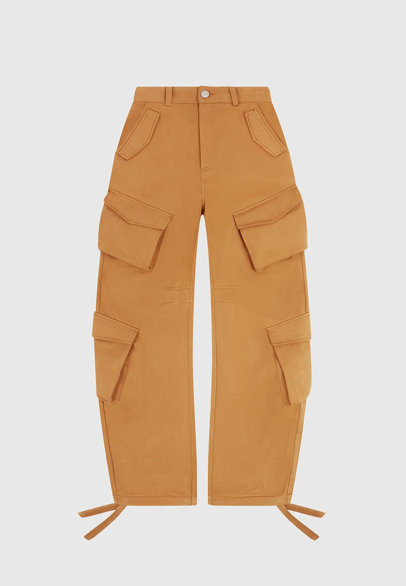 High Waisted Cargo Pants - Tan