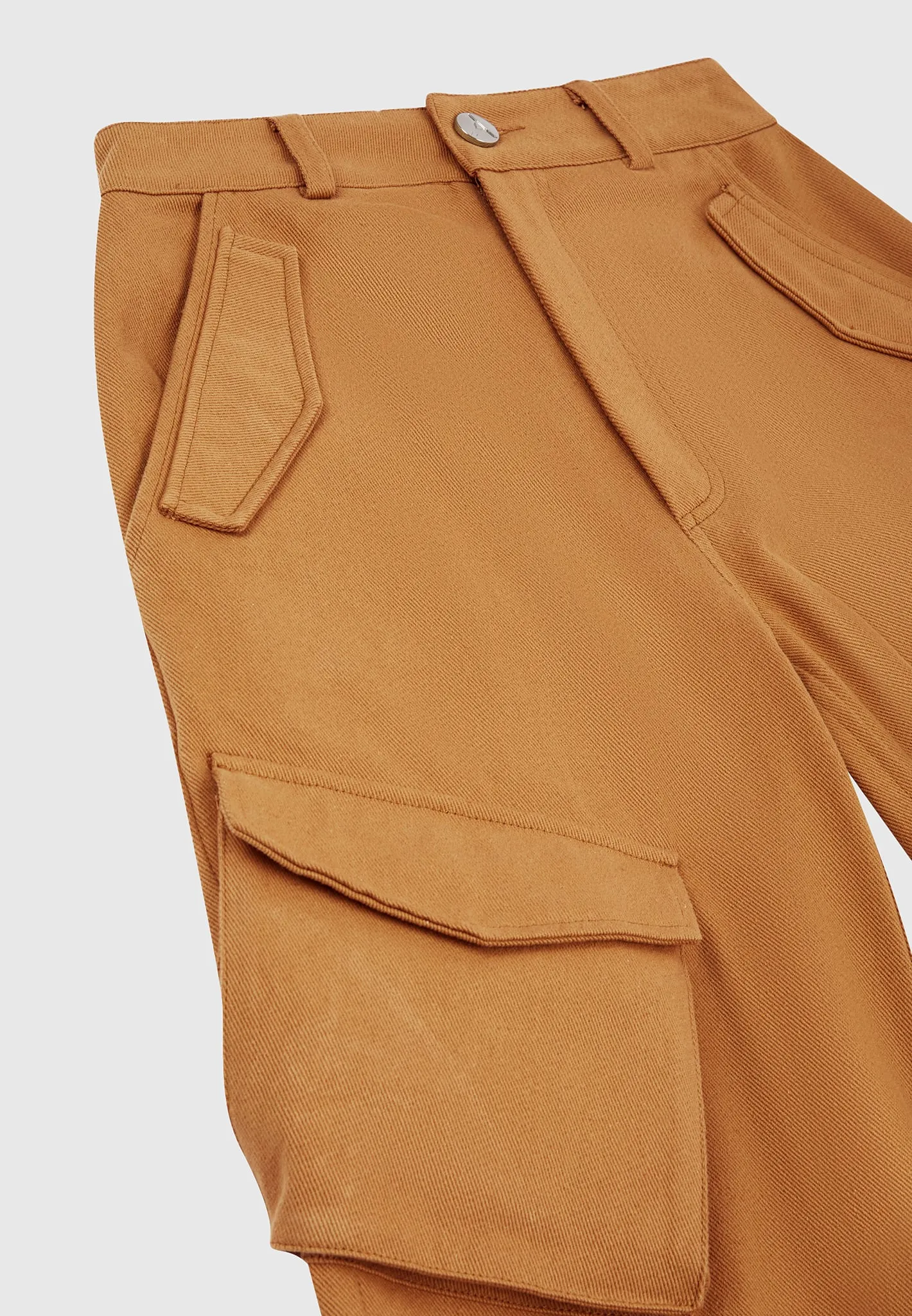 High Waisted Cargo Pants - Tan