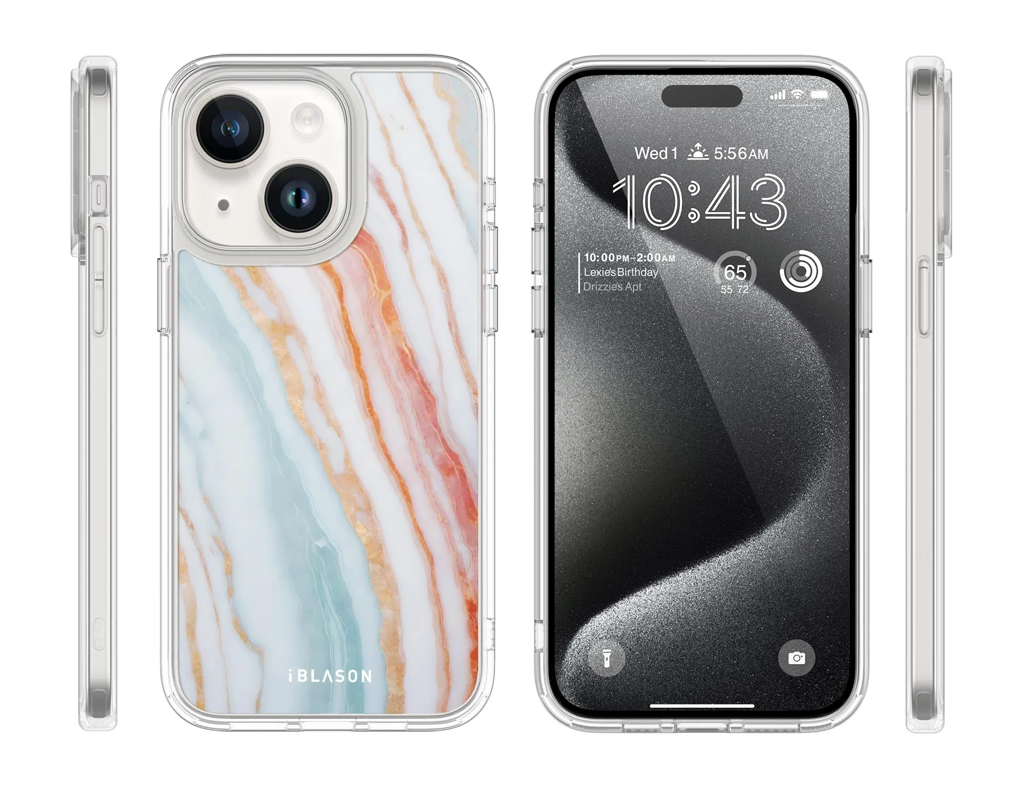 iPhone 13 Halo MagSafe Cute Phone Case - Marble Rainbow