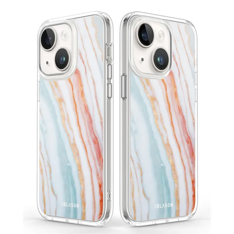 iPhone 13 Halo MagSafe Cute Phone Case - Marble Rainbow