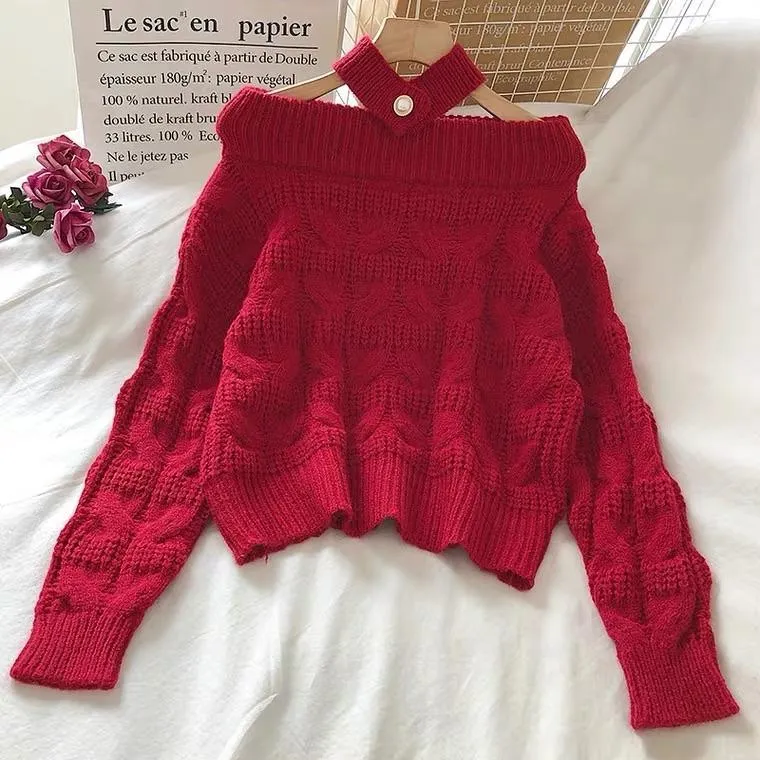 Ivyshape | Choker Sweaters