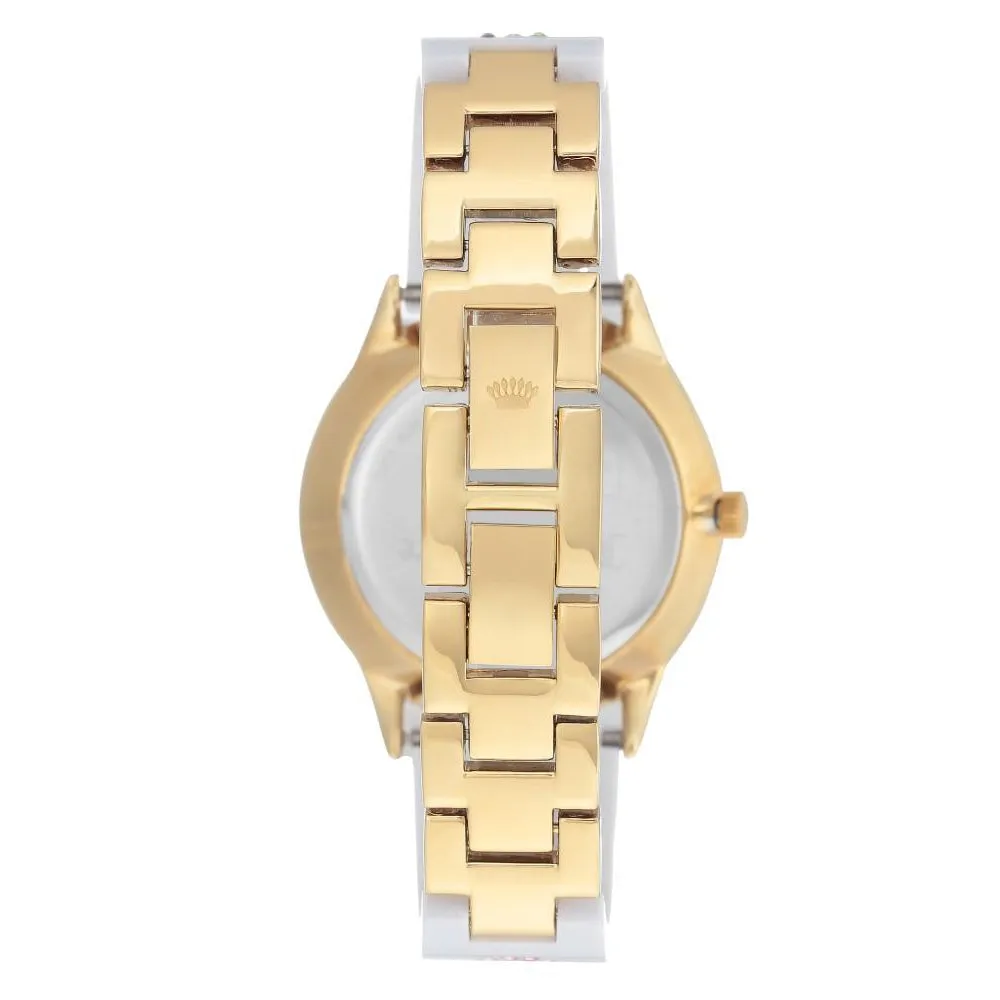 Juicy Couture White Band with Multi-colour Swarovski Crystals Women's Watch - JC1084GPWT