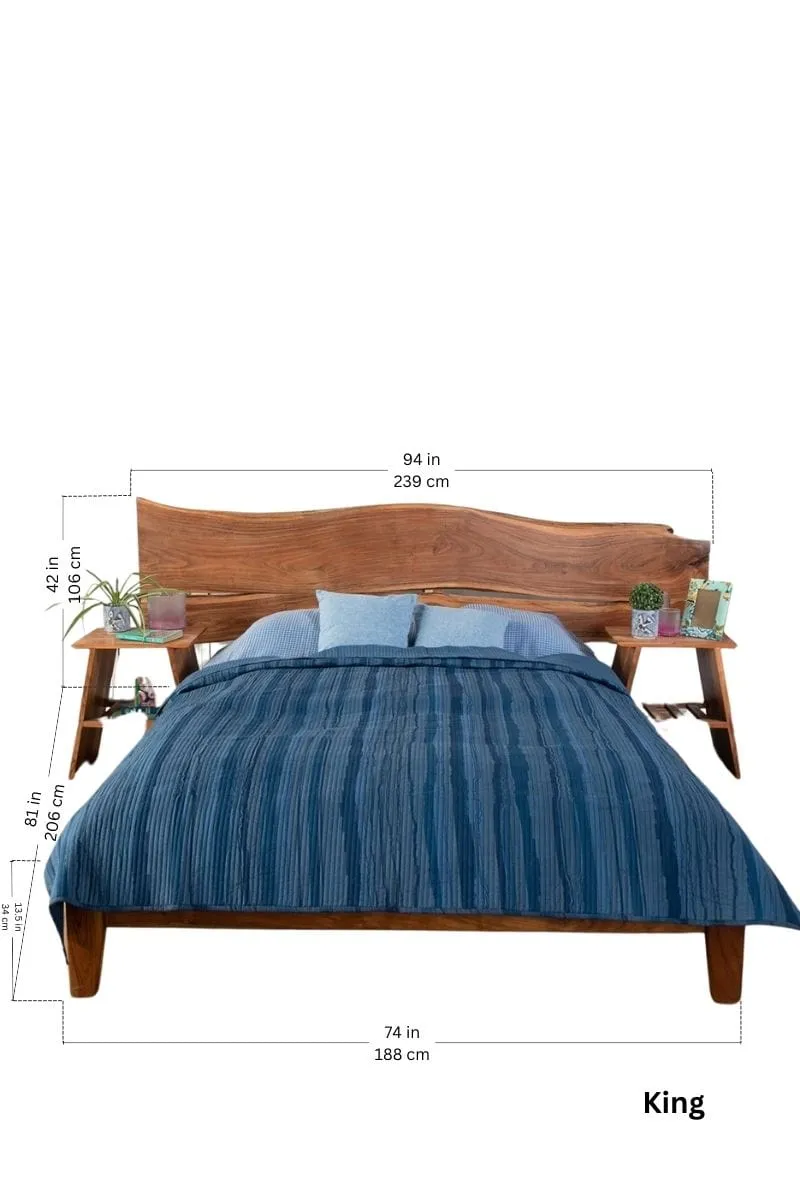 Kobe Double Live Edge Headboard And Bed