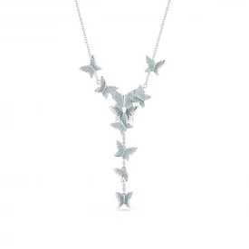 Lilia Y Rhodium Plated Butterfly Necklace 5662179