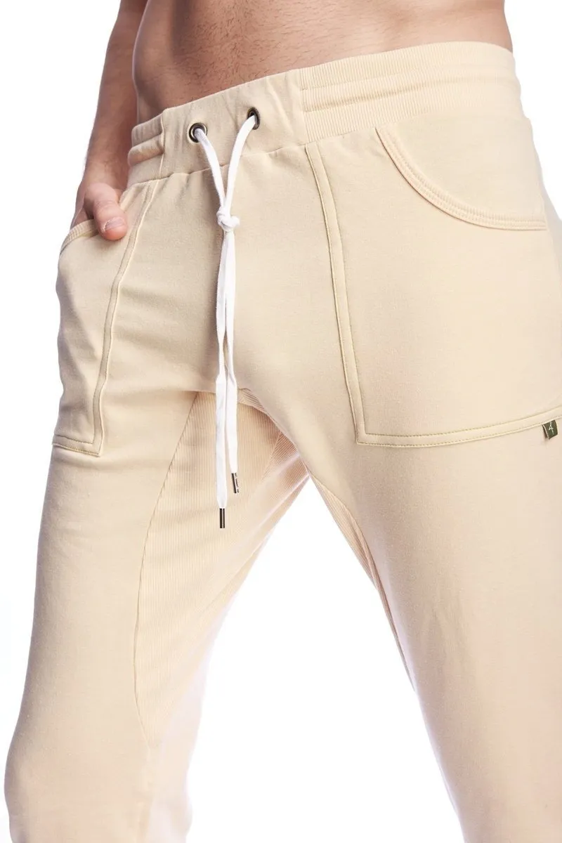 Long Cuffed Jogger & Yoga Sweat Pants (Sand Beige)