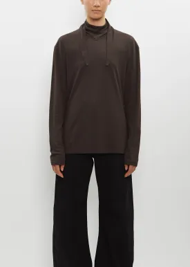 Long Sleeve Foulard Top — Dark Espresso