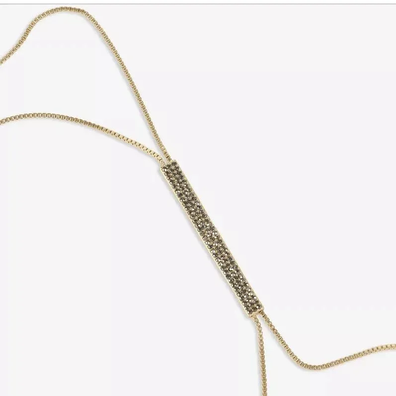 LUCKY BRAND Pave Bar Lariat Necklace