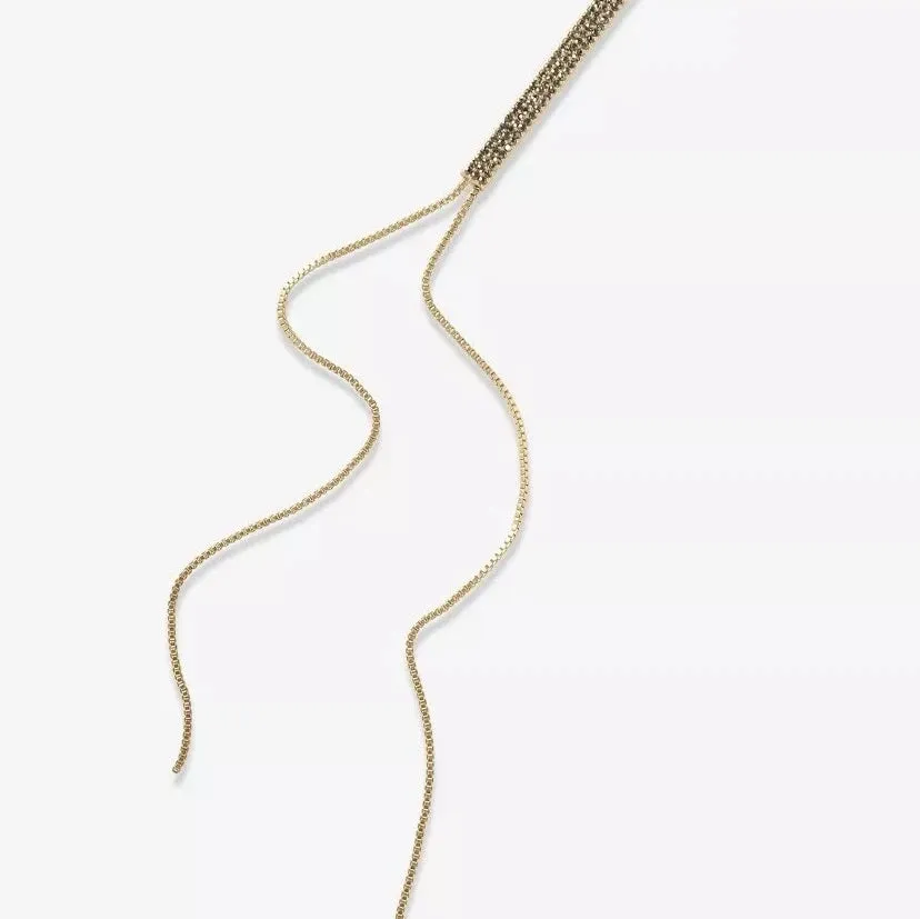 LUCKY BRAND Pave Bar Lariat Necklace
