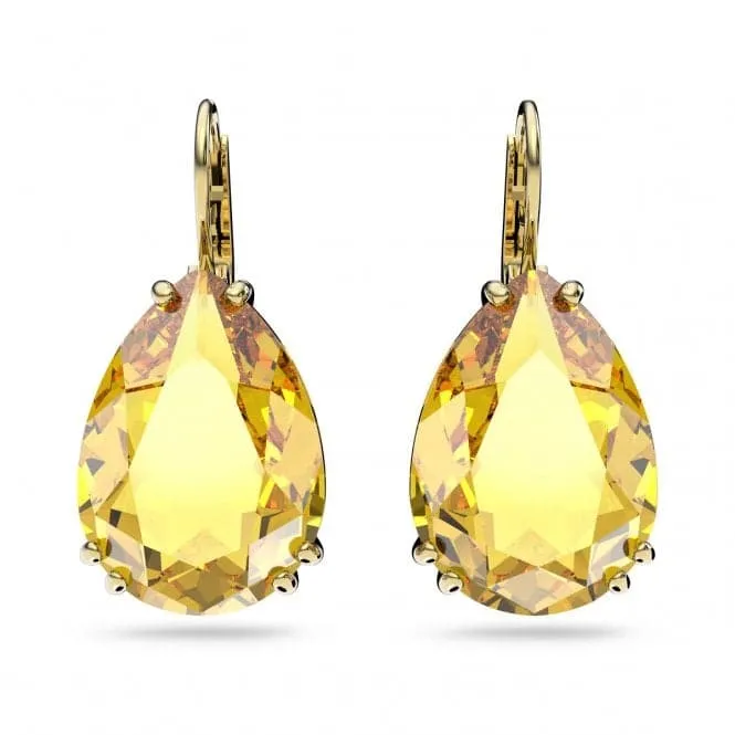 Millenia Pear Cut Crystal Yellow Gold-tone Plated Earrings 5619495