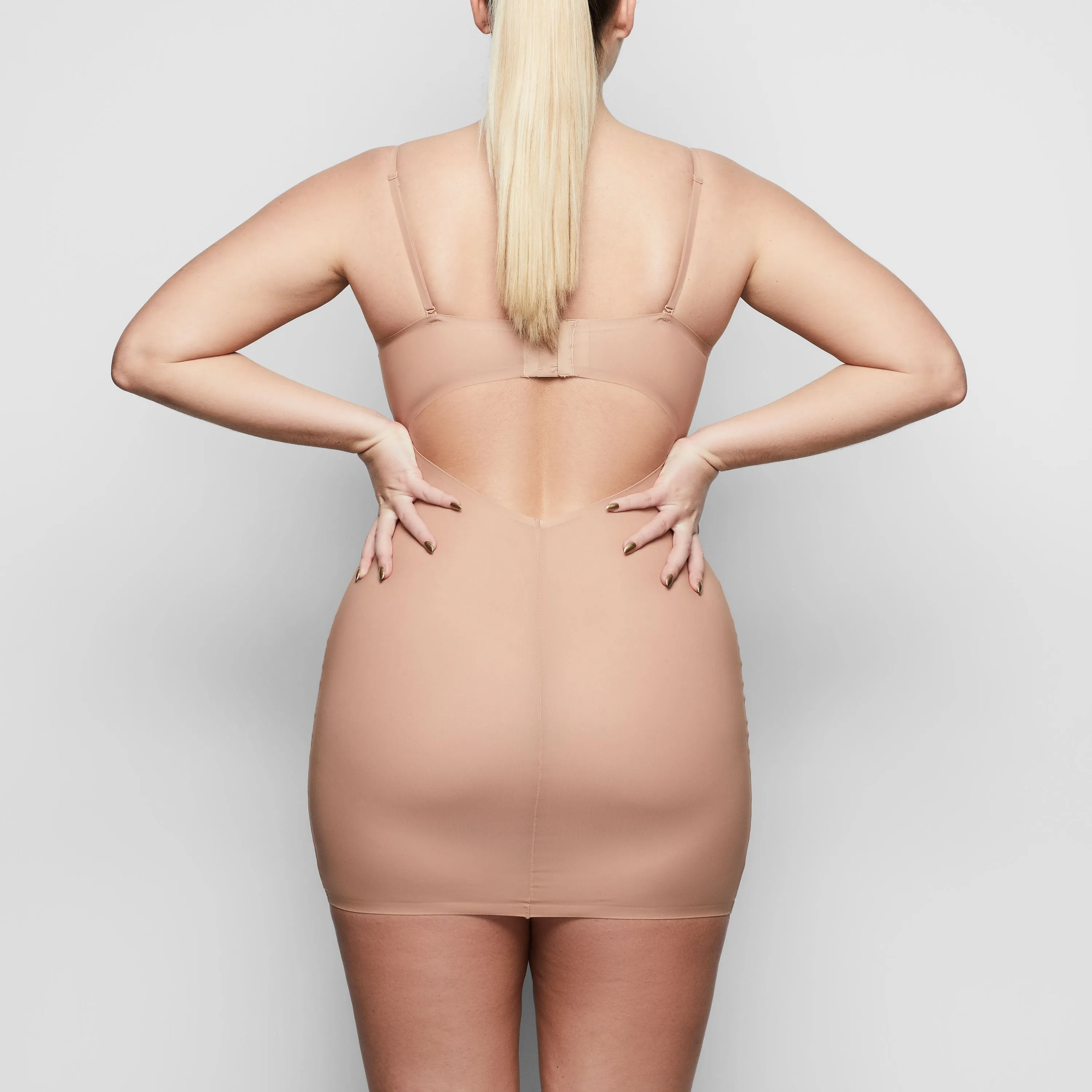 NAKED CONVERTIBLE SLIP DRESS | HONEY