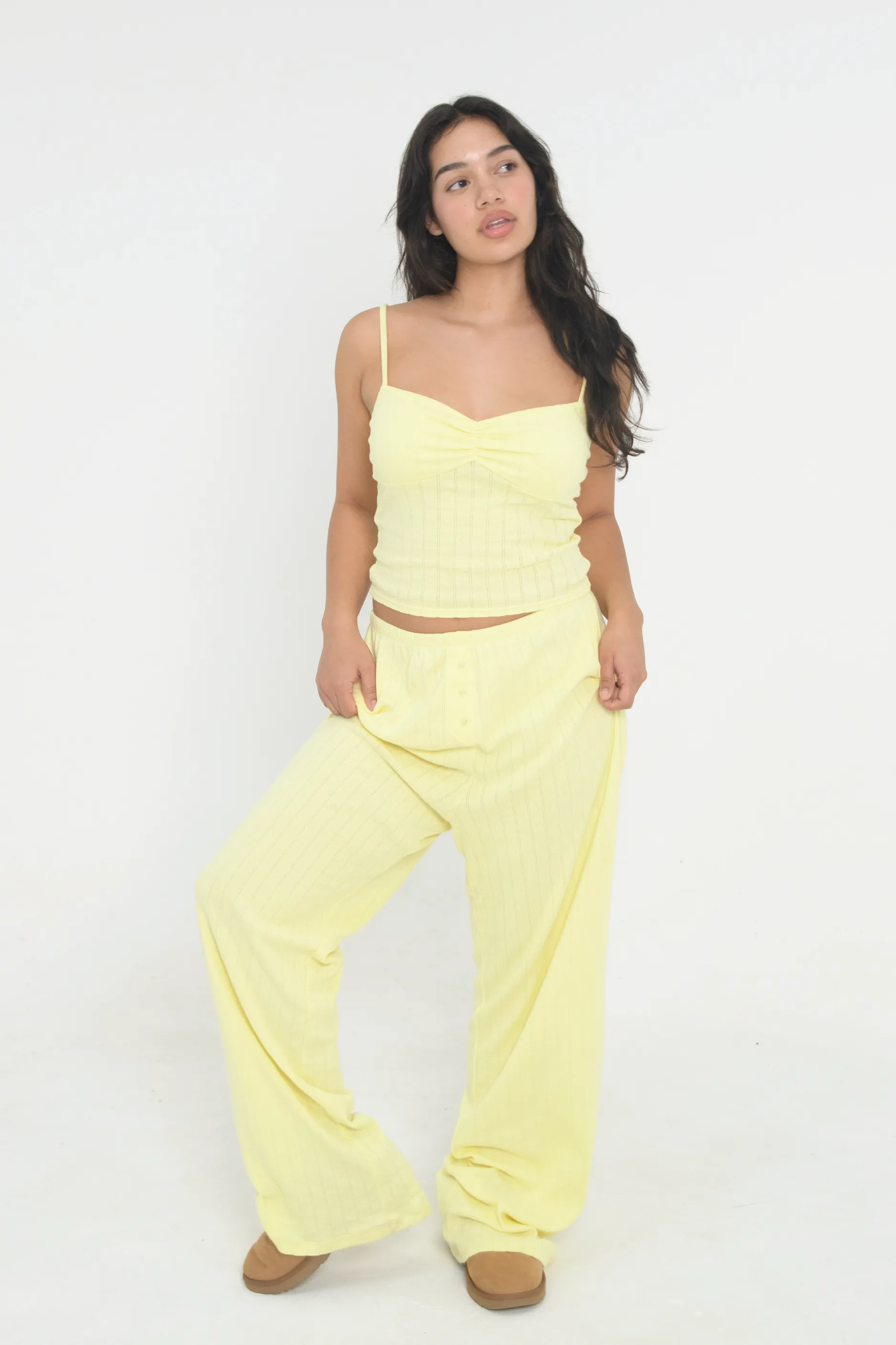 Pointelle Pants - Butter Yellow