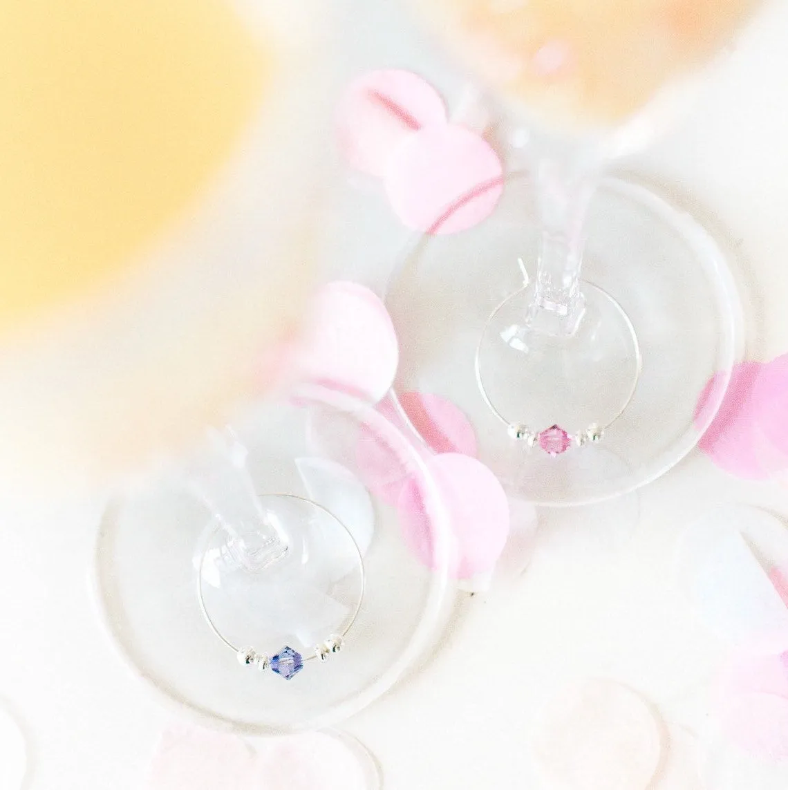 Rosé All Day Party Favors, Swarovski Crystal Wine Charm