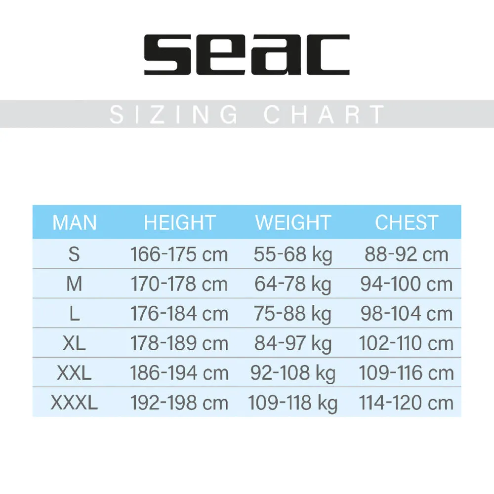SEAC 3mm Black Shark Men's Wetsuit for Spearfishing and Freediving Activities