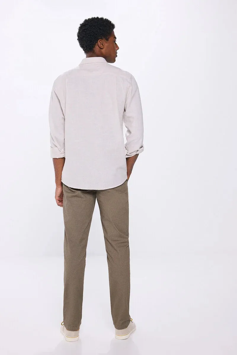 Slim fit printed chinos - Sand