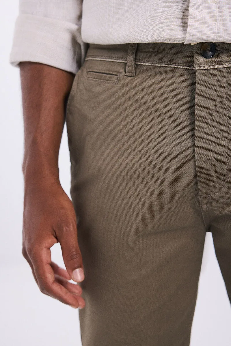 Slim fit printed chinos - Sand