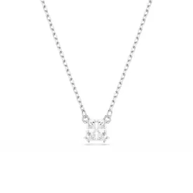 Stilla Rhodium Plated White Square Cut Pendant 5701903