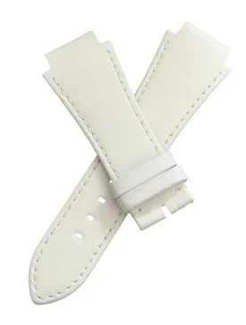 Swarovski 19mm x 20mm White Genuine Leather Watch Band